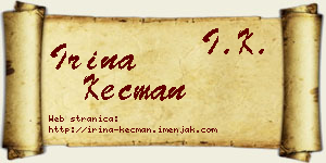 Irina Kecman vizit kartica